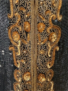 Joseph Le Bon Black & Gold Silk Embellished Jacket Like New